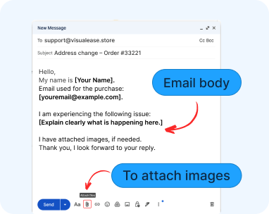 Screenshot showing email body
